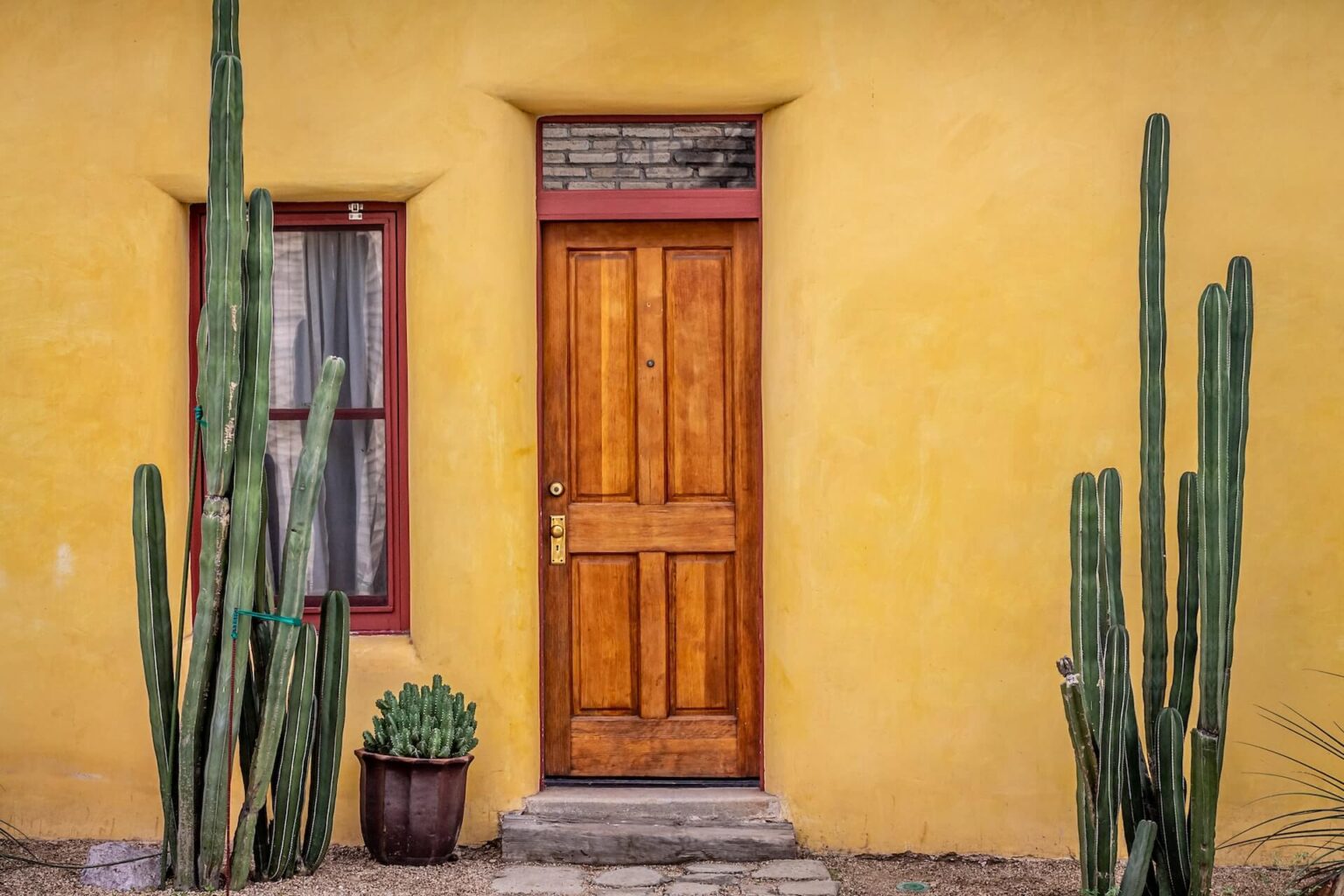 Orangeyellow House With Cactuses Outside 1536x1024 